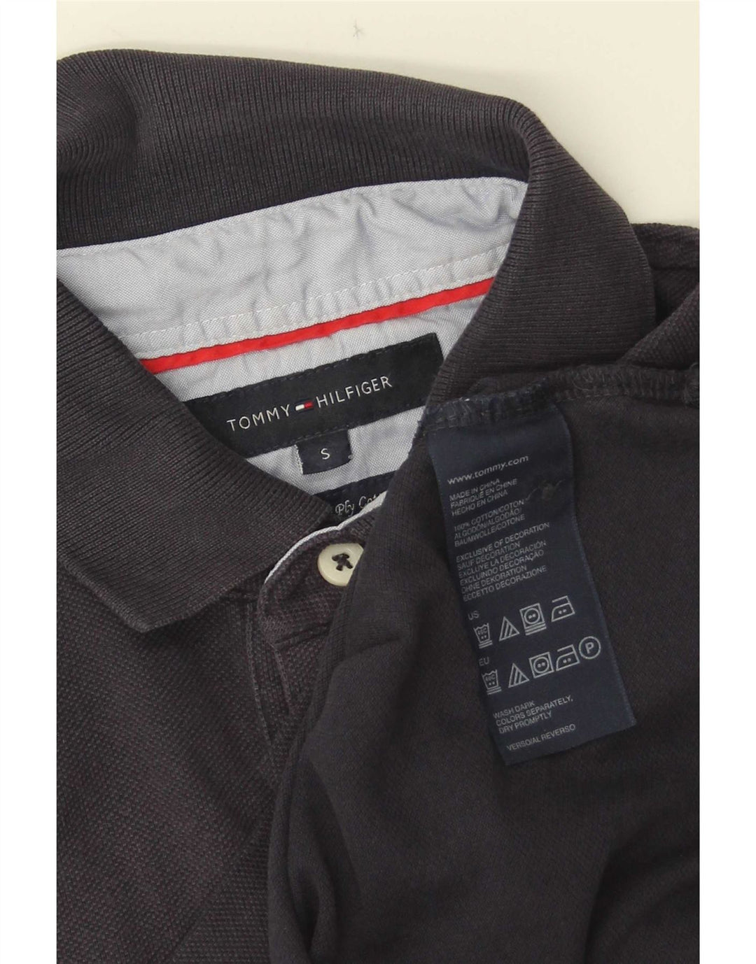 Tommy Hilfiger Herren-Poloshirt, klein, marineblau, Baumwolle