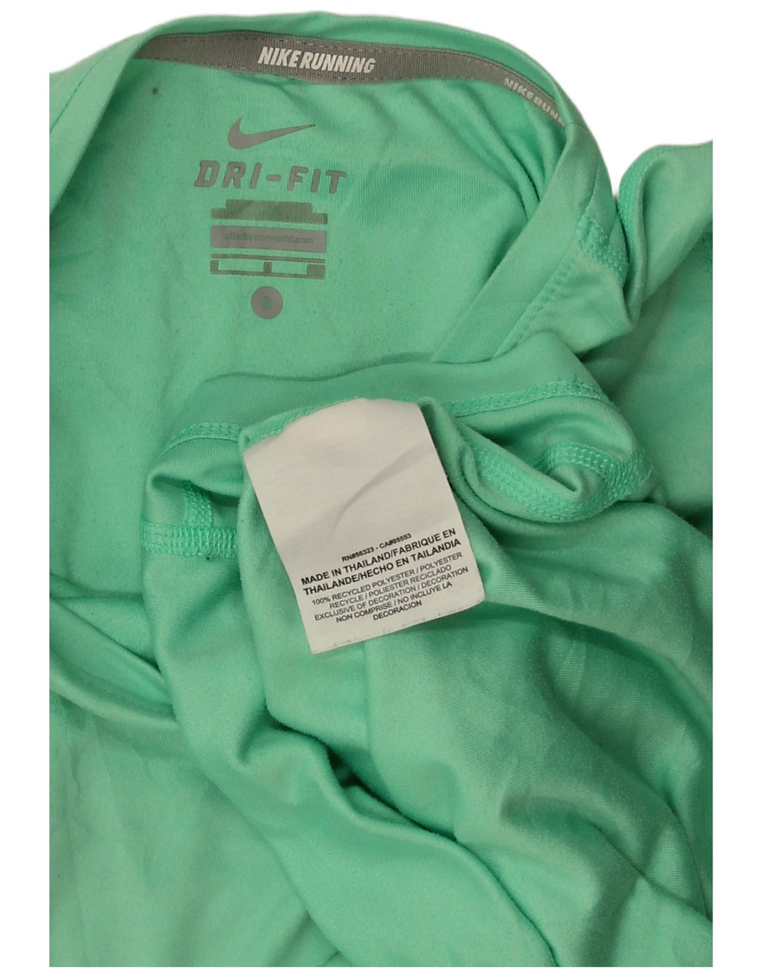 NIKE Damen Dri Fit T-Shirt Top UK 10 Small Grün Polyester