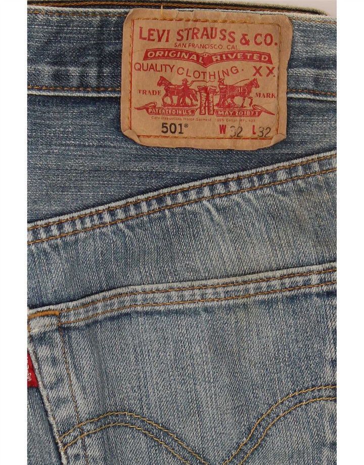 Levi's Herren 501 Straight Jeans W32 L32 Blau Baumwolle