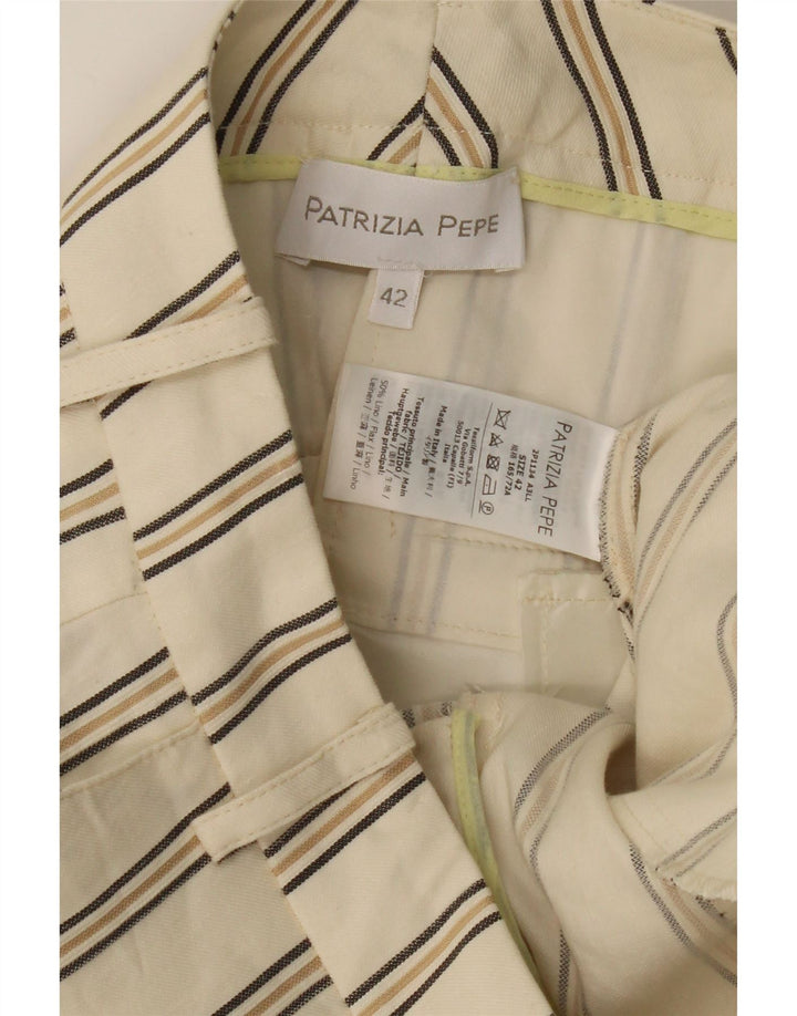 Patrizia Pepe Damen Chinohose IT 42 Medium W28 L27 Off White Linen