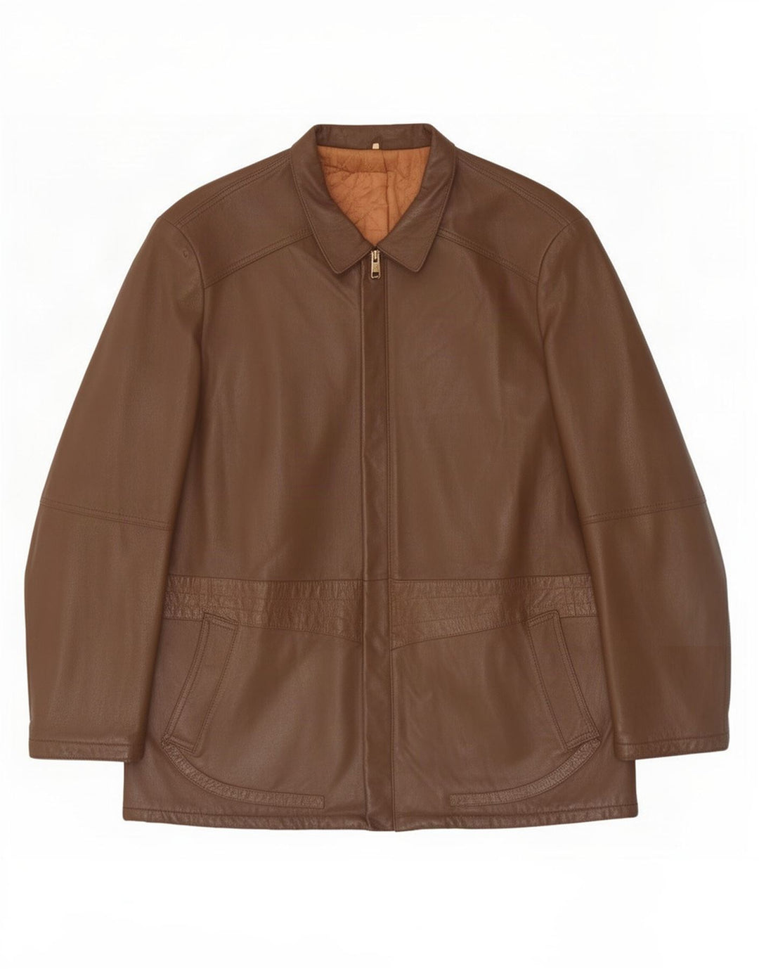 Vintage Herren Lederjacke IT 56 3XL Braun