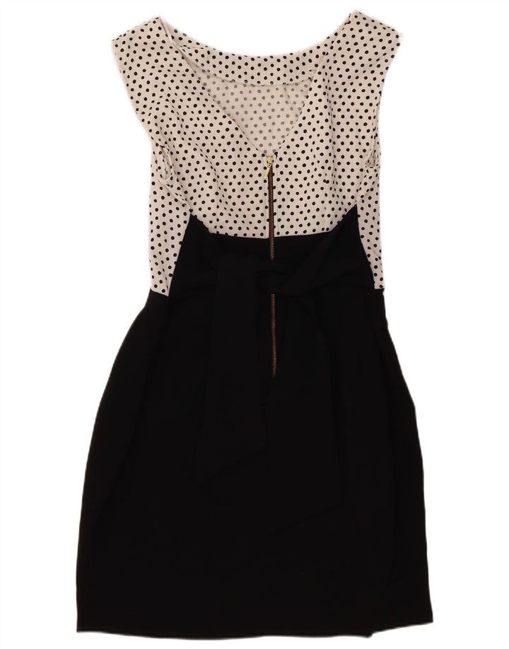 CLOSET Ärmelloses Etuikleid für Damen, UK-Größe 44, mittelgroß, schwarz gepunktet