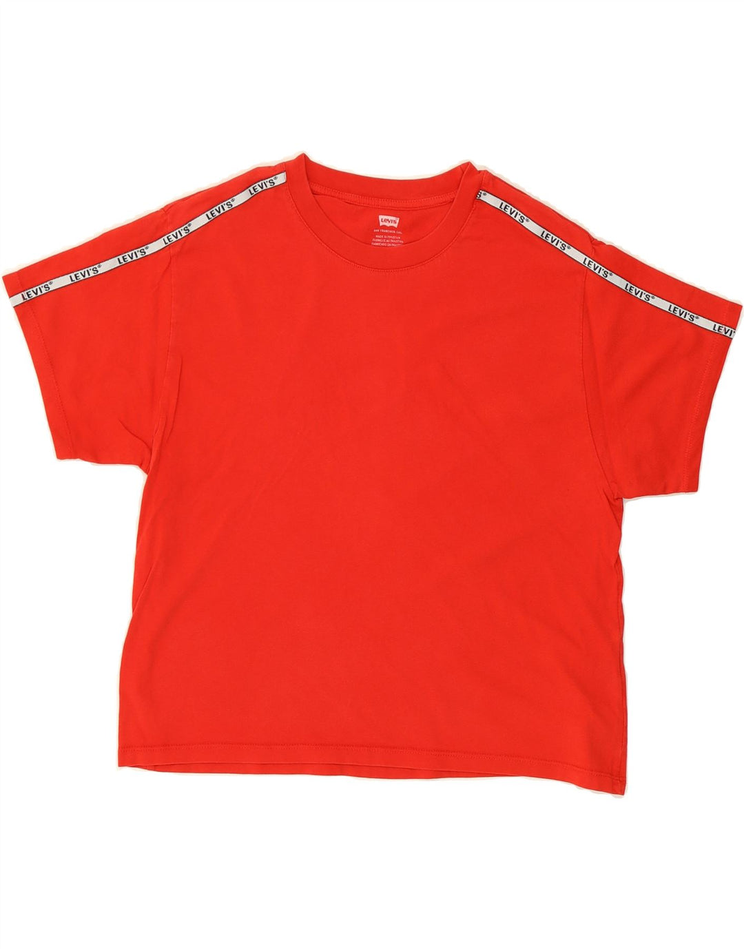 LEVI'S Womens Oversized Graphic T-Shirt Top UK 10 Small Red Cotton Vintage Levi's and Second-Hand Levi's from Messina Hembry 