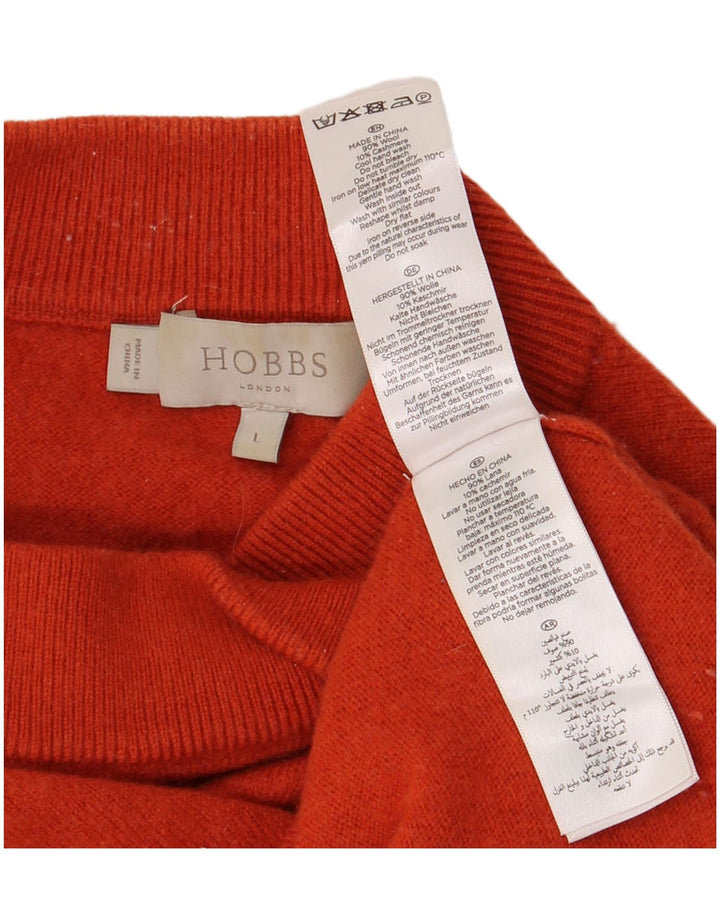 Hobbs Damen Crop Rollkragenpullover Pullover UK 16 Large Orange Wolle