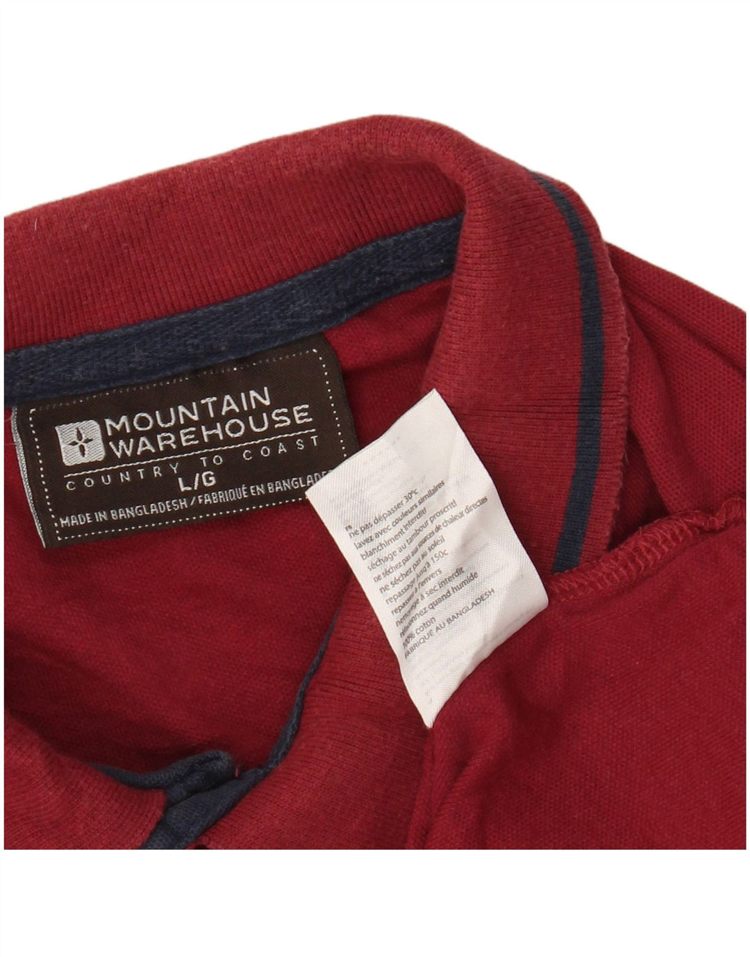 MOUNTAIN WAREHOUSE Herren-Poloshirt, große rote Baumwolle