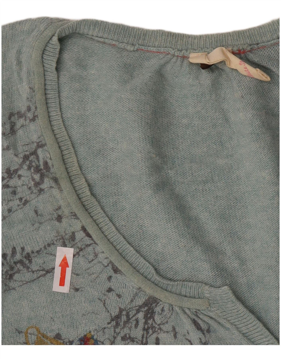White Stuff Damen-Cardigan-Pullover UK 12 Mittelblaue Viskose mit Blumenmuster