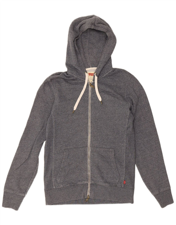 Levi's Herren-Kapuzenpullover mit Reißverschluss, Größe S, graue Baumwolle