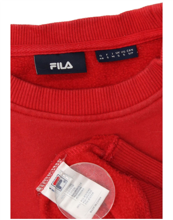 Fila Herren-Sweatshirt mit Grafik, klein, rot, Colourblock-Baumwolle