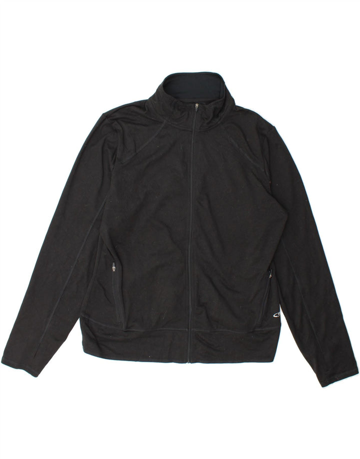 CHAMPION Womens Tracksuit Top Jacket UK 18 XL Black Polyester Vintage Champion and Second-Hand Champion from Messina Hembry 
