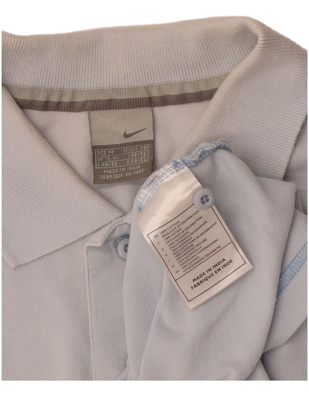Nike Herren Poloshirt UK 39/41 Mittelblaue Baumwolle