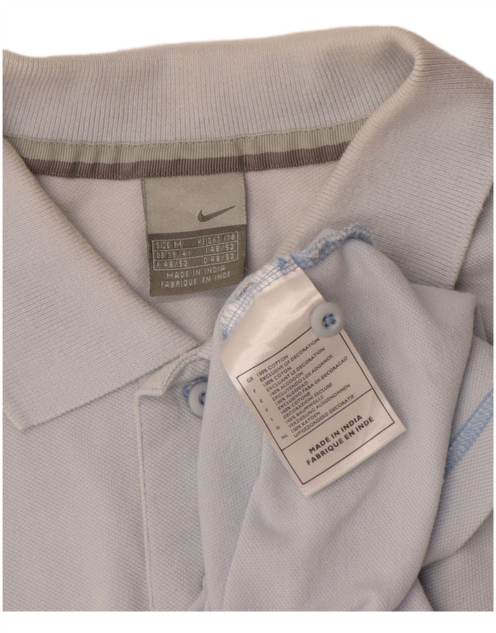 Nike Herren Poloshirt UK 39/41 Mittelblaue Baumwolle