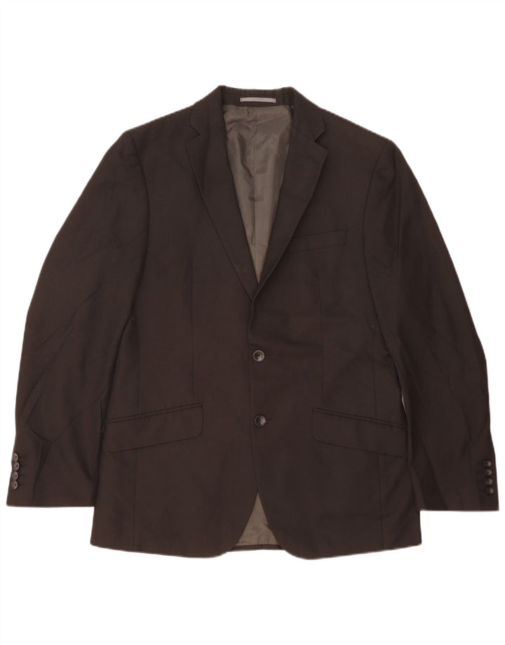 Marks & Spencer Herren-Blazer mit 2 Knöpfen, UK 38, Mittelschwarz, Polyester