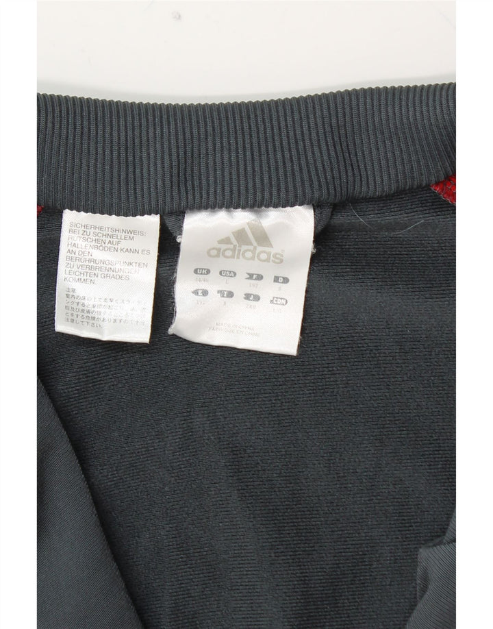 ADIDAS Herren-Trainingsanzug-Top-Jacke, UK 44/46, großes graues Colourblock-Polyester