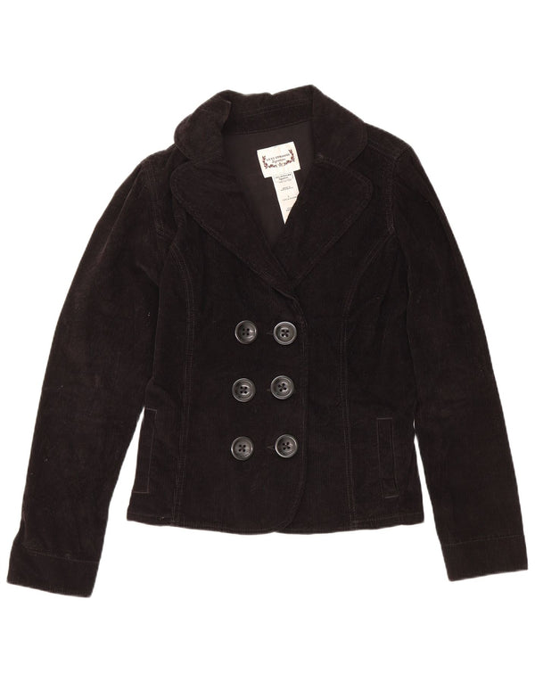 Levi's Damen Cord Pea Coat UK 16 Large Schwarz Baumwolle