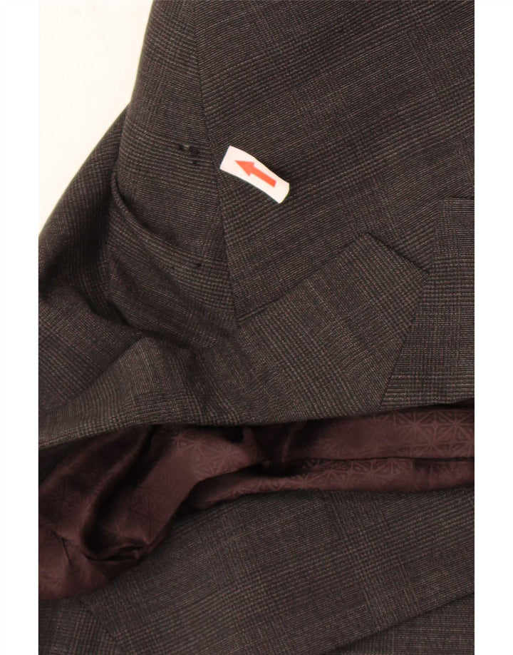 Marks & Spencer Herren-Blazer mit 2 Knöpfen, UK 46, XL, grau karierte Wolle
