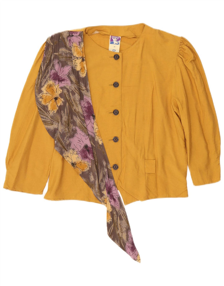 Yessica Damen-Hemdbluse mit 3/4-Ärmeln, US 21 3XL, gelbe Viskose