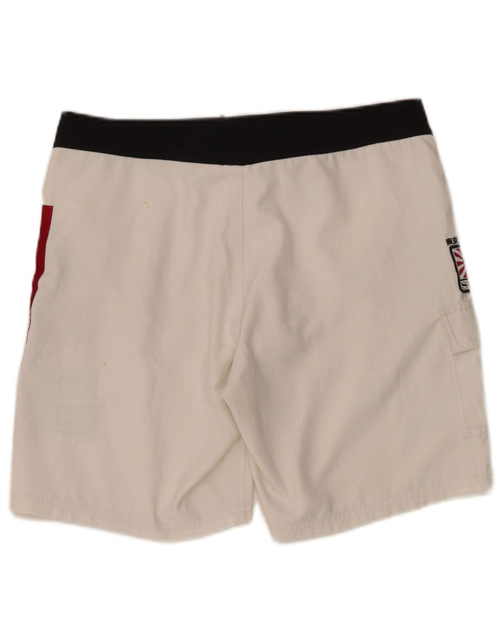 Sundek Herren-Badeshorts mit Grafik, groß, aus weißem Polyester