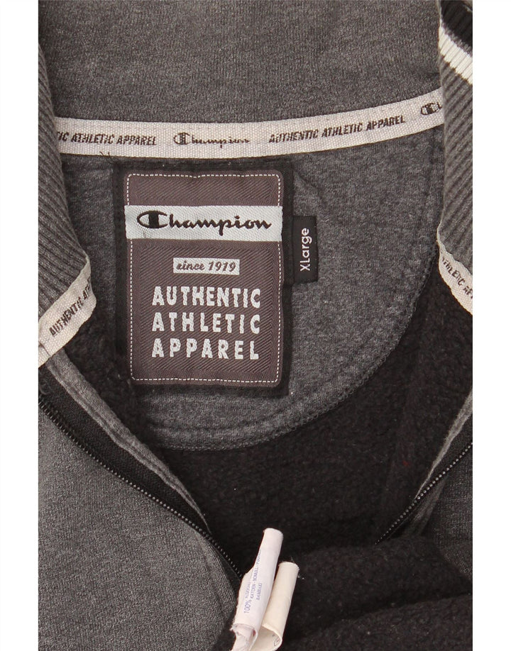 CHAMPION Herren-Sweatshirt mit Reißverschluss, XL, graue Baumwolle