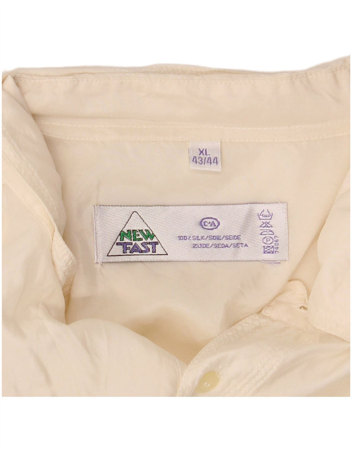 Neues Fast Herrenhemd Größe 43/44 XL Weiße Seide
