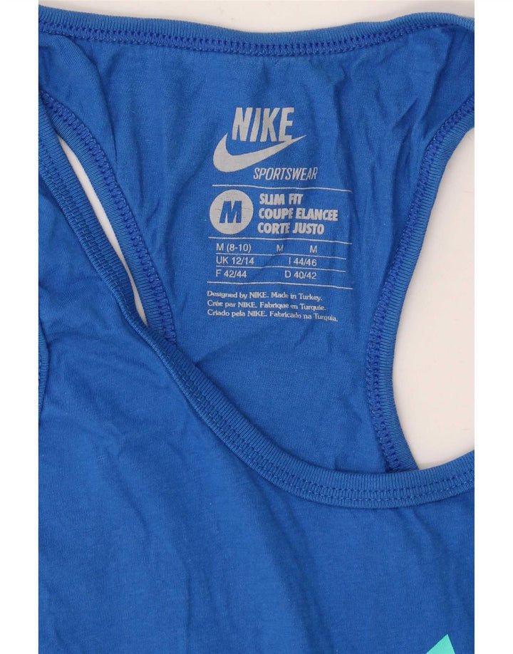 Nike Damen Slim Fit Graphic Vest Top UK 12/14 Mittelblau