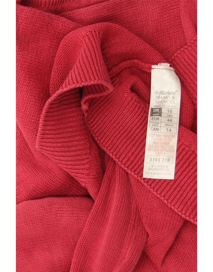 Marks & Spencer Damen-Pullover, übergroß, U-Boot-Ausschnitt, Gr. 40, Größe L, Rot