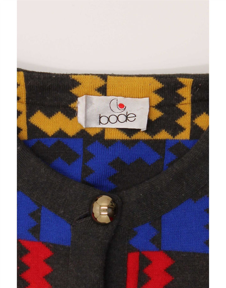 Bode Damen Crop Cardigan Pullover UK 14 Mittel Mehrfarbig Geometrisch