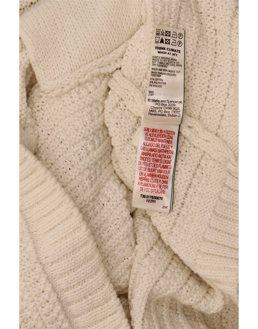 Marks & Spencer Damen Crop Cardigan Pullover UK 16 Large Off White