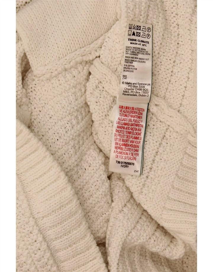 Marks & Spencer Damen Crop Cardigan Pullover UK 16 Large Off White