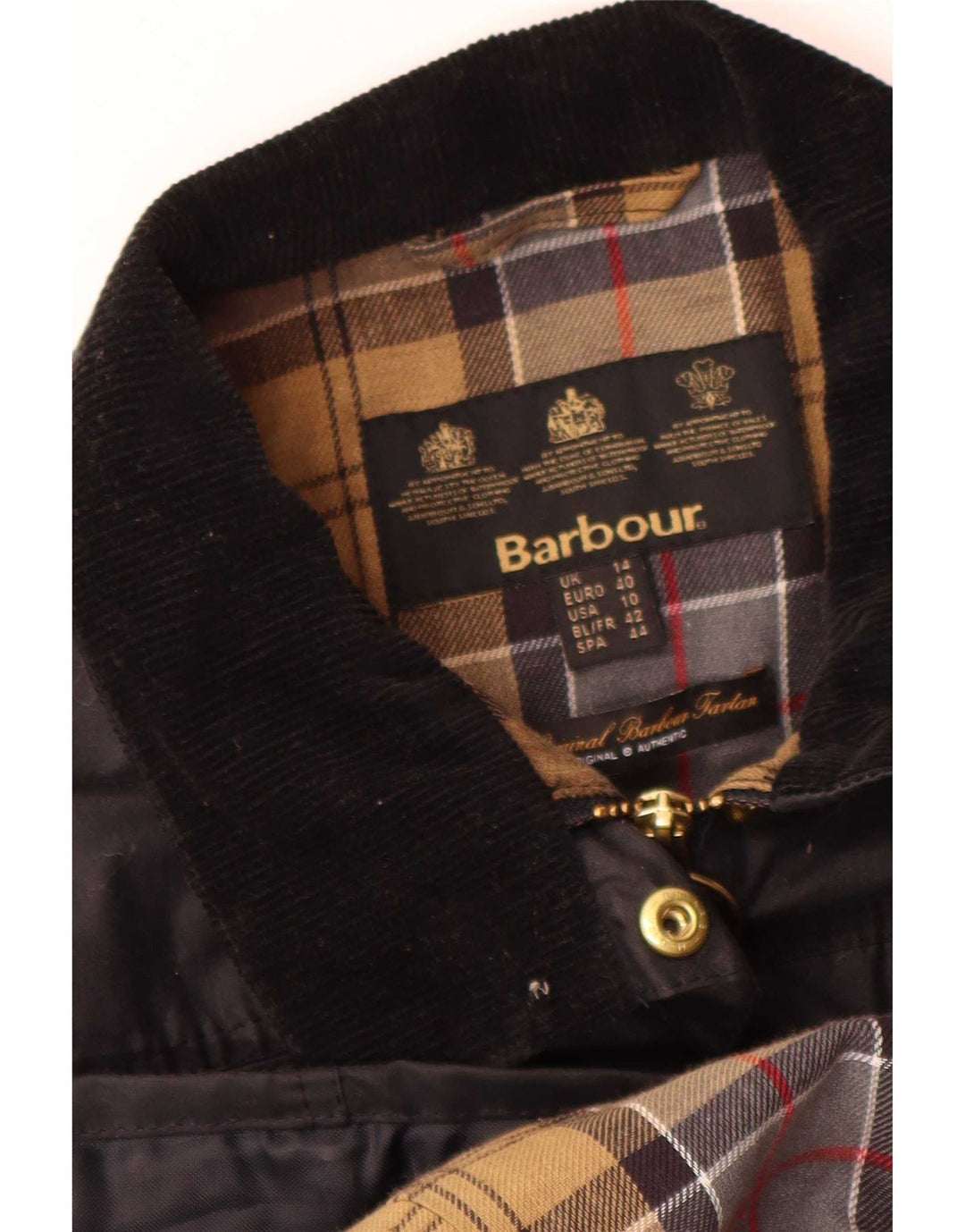 Barbour Damenjacke aus gewachster Baumwolle, UK 14, Größe L, Schwarz