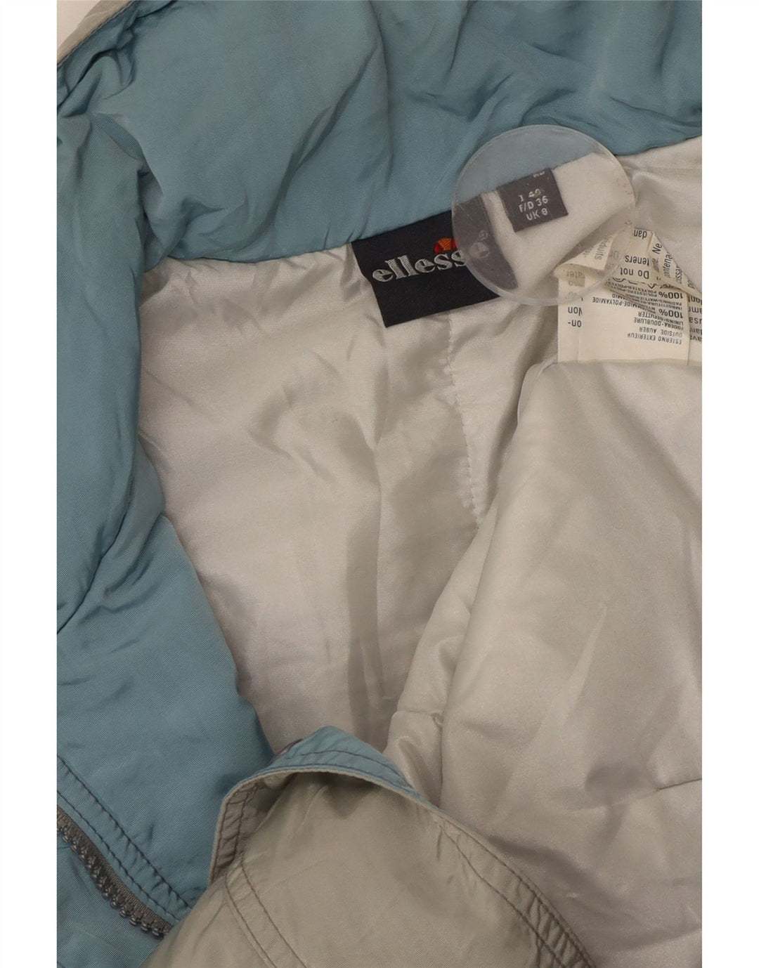 Ellesse Damen-Übergröße mit Kapuze, wattierte Jacke, Größe S, Größe S, Grau, Polyamid