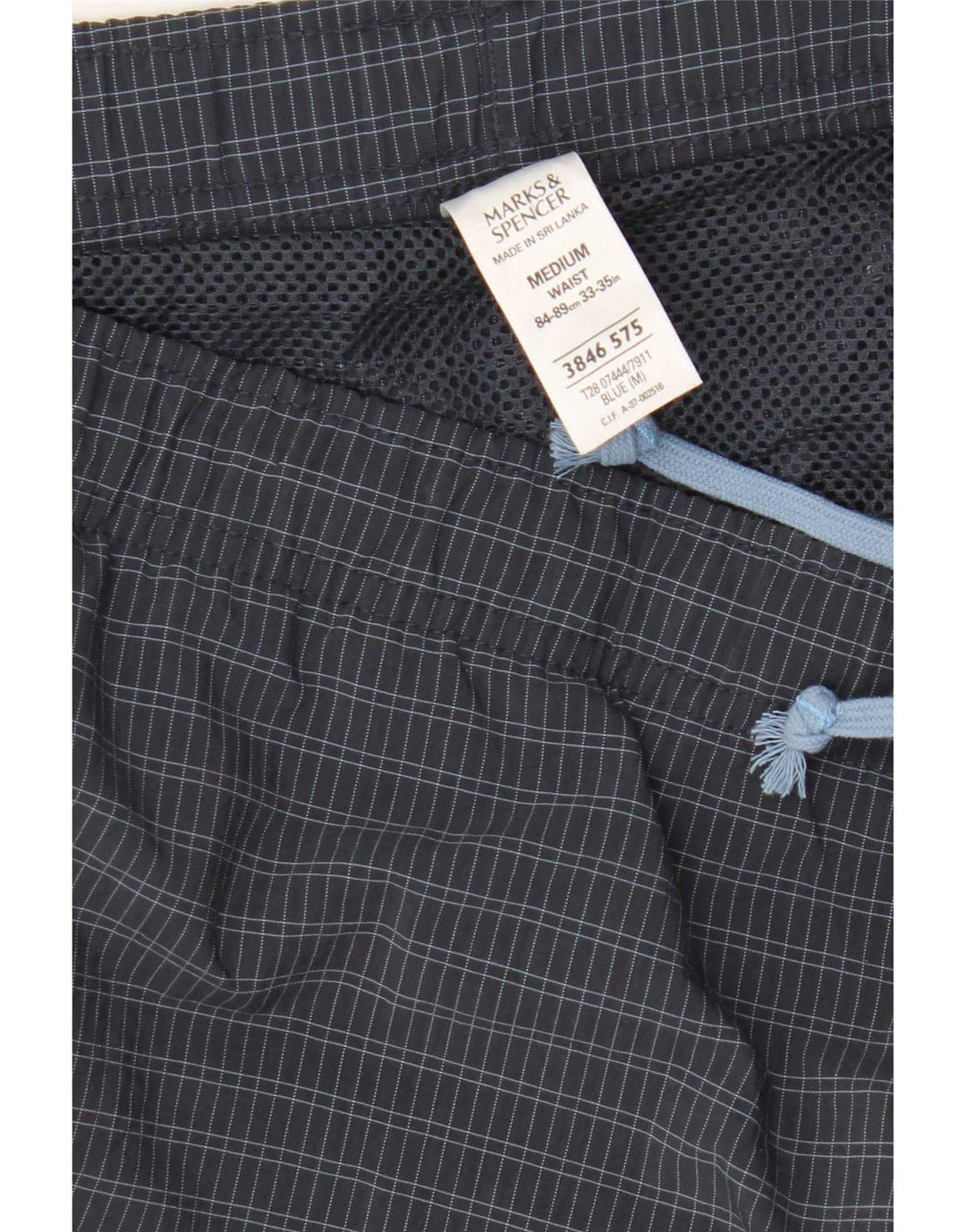 Marks & Spencer Herren Blue Harbor Badeshorts, groß, marineblau kariert