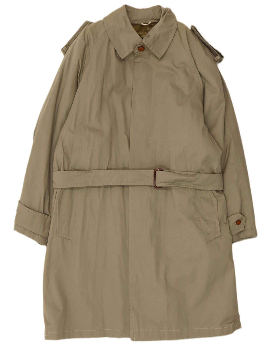 Vintage Herren Trenchcoat UK 36 Small Khaki Baumwolle