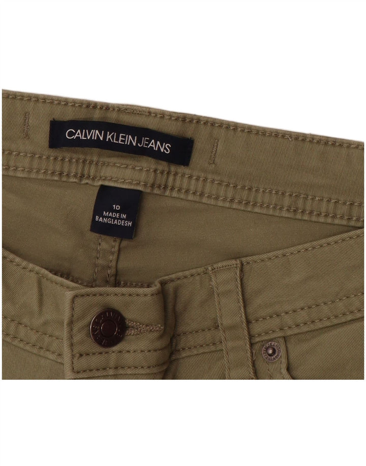 CALVIN KLEIN Damen Tapered Freizeithose US 10 Large W30 L27 Grün