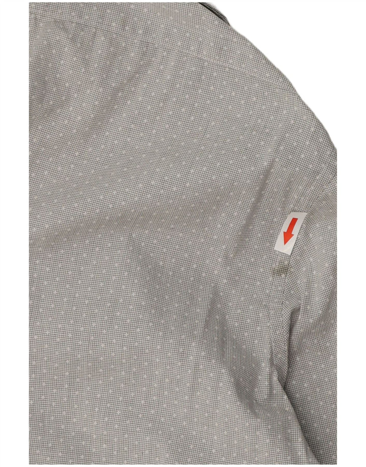 CALVIN KLEIN Herren Slim Fit Hemd Größe 15 Mittelgrau gefleckte Baumwolle