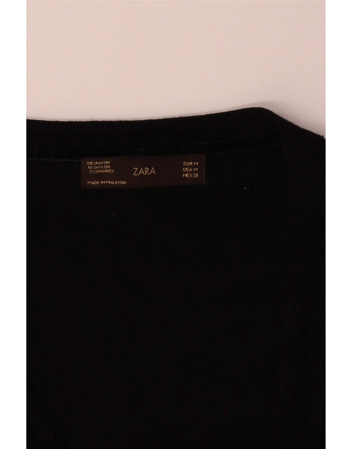 Zara Damen Strickjacke UK 12 Medium Schwarz