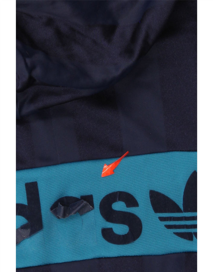 ADIDAS Womens Graphic Tracksuit Top Jacket EU 40 Medium Navy Blue