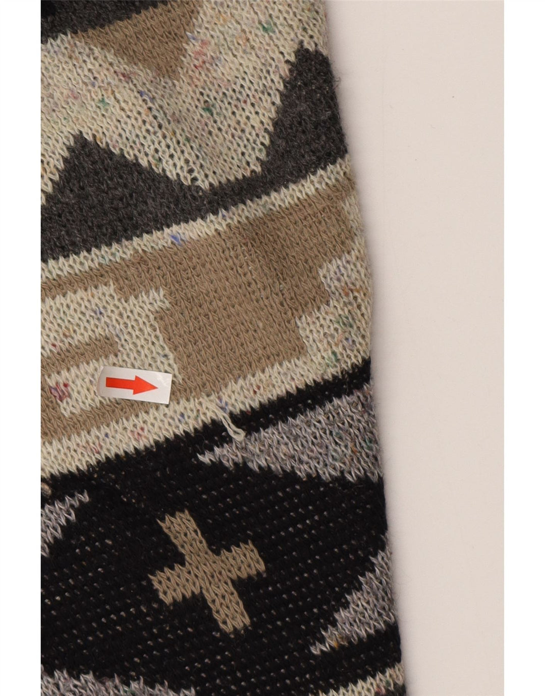 VINTAGE Herren Cardigan Pullover XL Grau Geometrisch Acryl