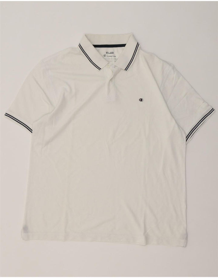 Champion Herren-Poloshirt, groß, weiß gestreift