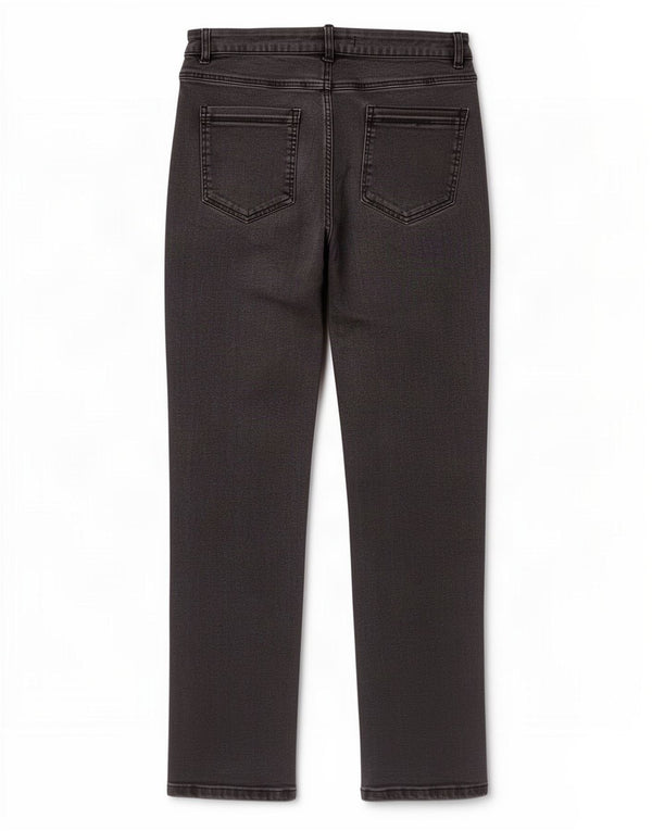M&Co Damen Straight Jeans UK 14 Large W34 L29 Graue Baumwolle