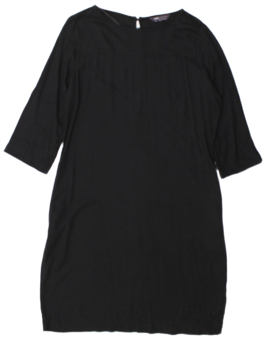 Marks & Spencer Damen-Etuikleid mit 3/4-Ärmeln, UK 12, Mittelschwarz, Viskose
