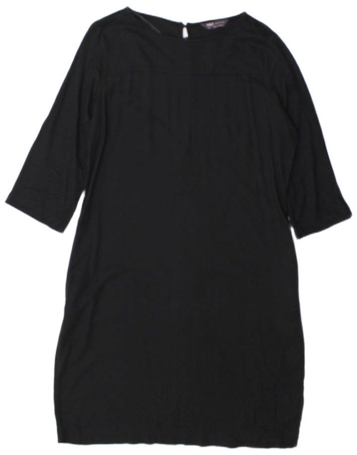 Marks & Spencer Damen-Etuikleid mit 3/4-Ärmeln, UK 12, Mittelschwarz, Viskose