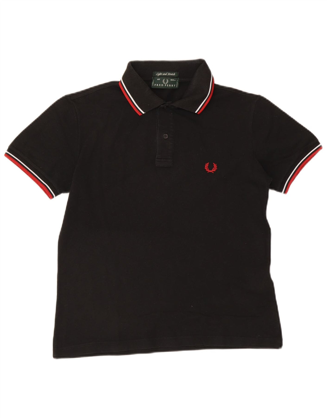 Fred Perry Herren-Poloshirt, klein, schwarz, gestreift, Baumwolle