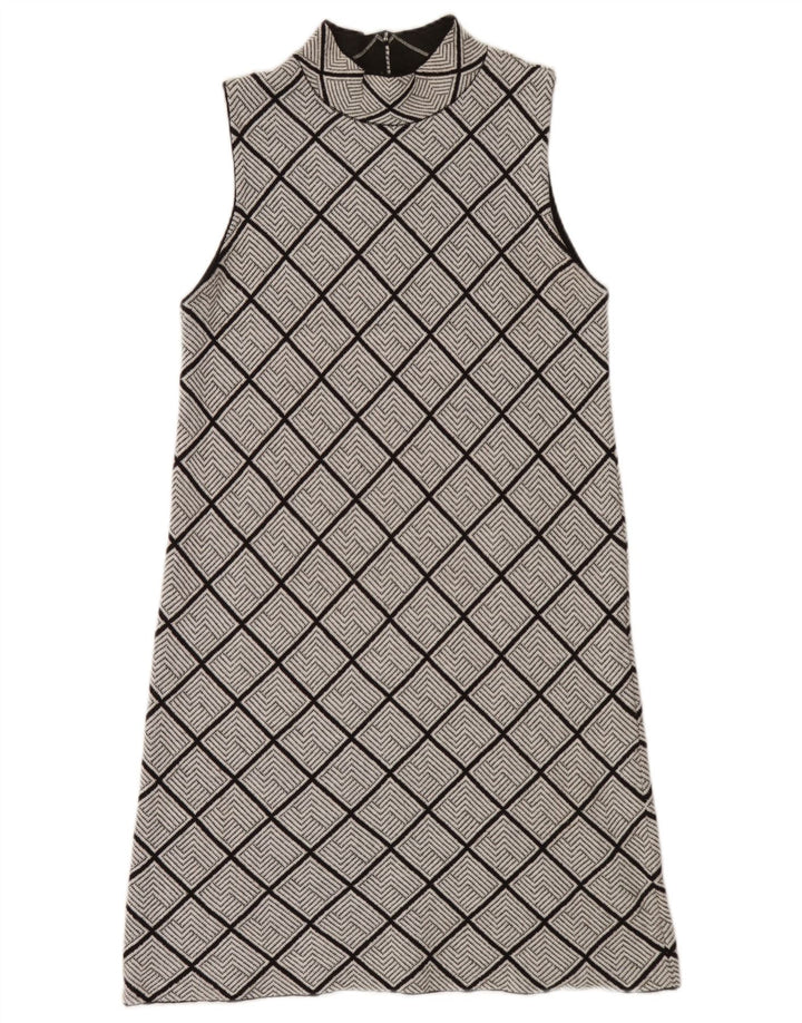Ärmelloses Etuikleid für Damen von Zara, Gr. 44, groß, grau, geometrisch