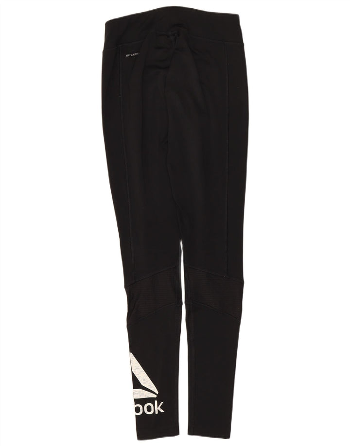 Reebok Damen Graphic Leggings UK 4 XS Schwarz