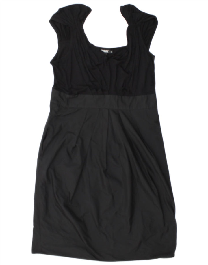 Dkny Damen Etuikleid US 14 XL Schwarze Colourblock-Viskose
