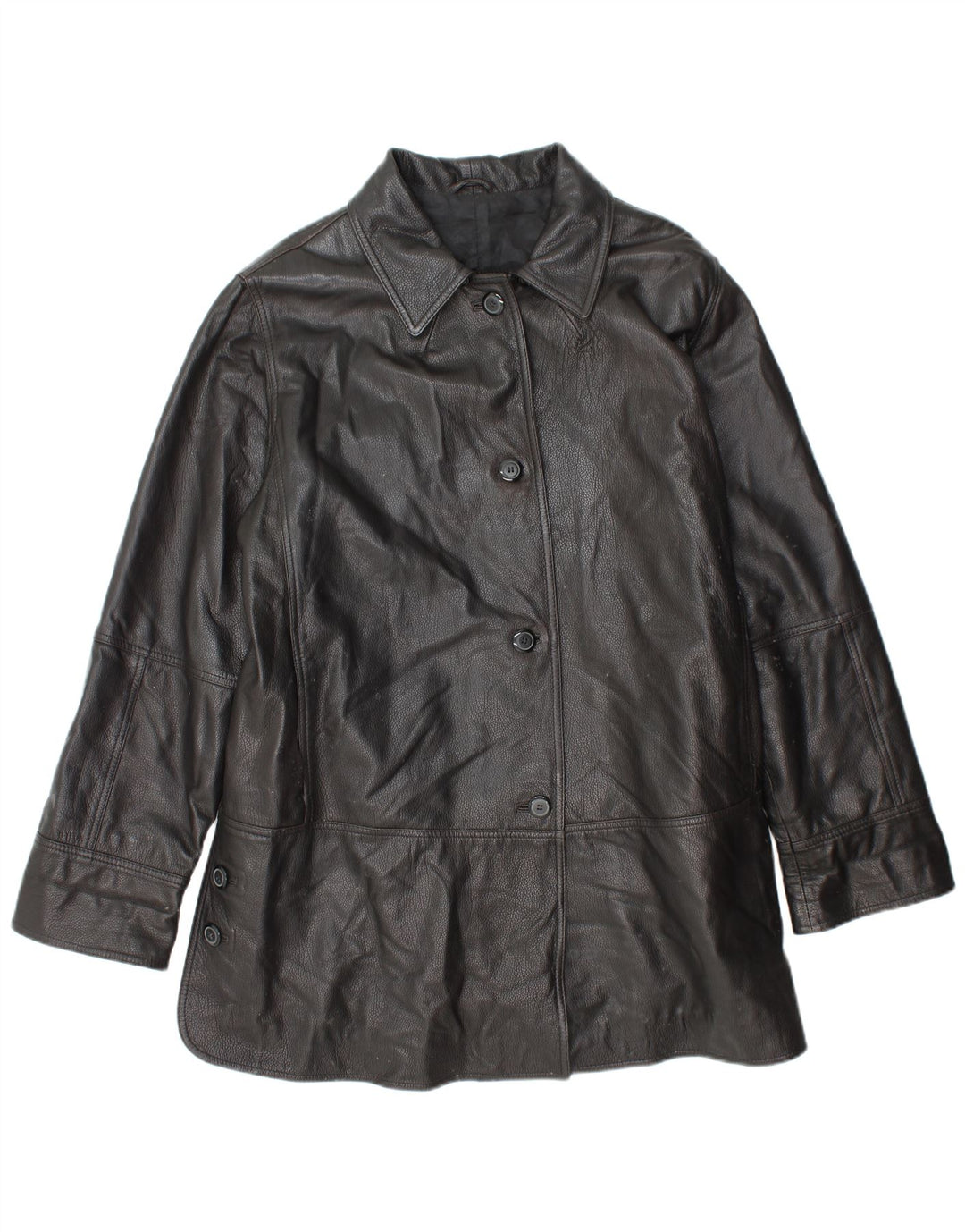 VINTAGE Womens Overcoat UK 16 Large Black