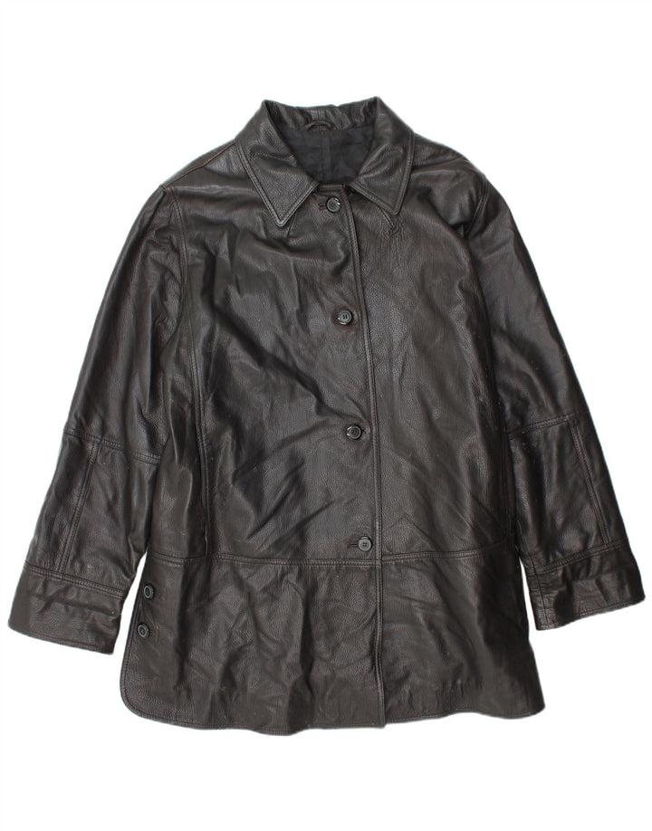 VINTAGE Womens Overcoat UK 16 Large Black
