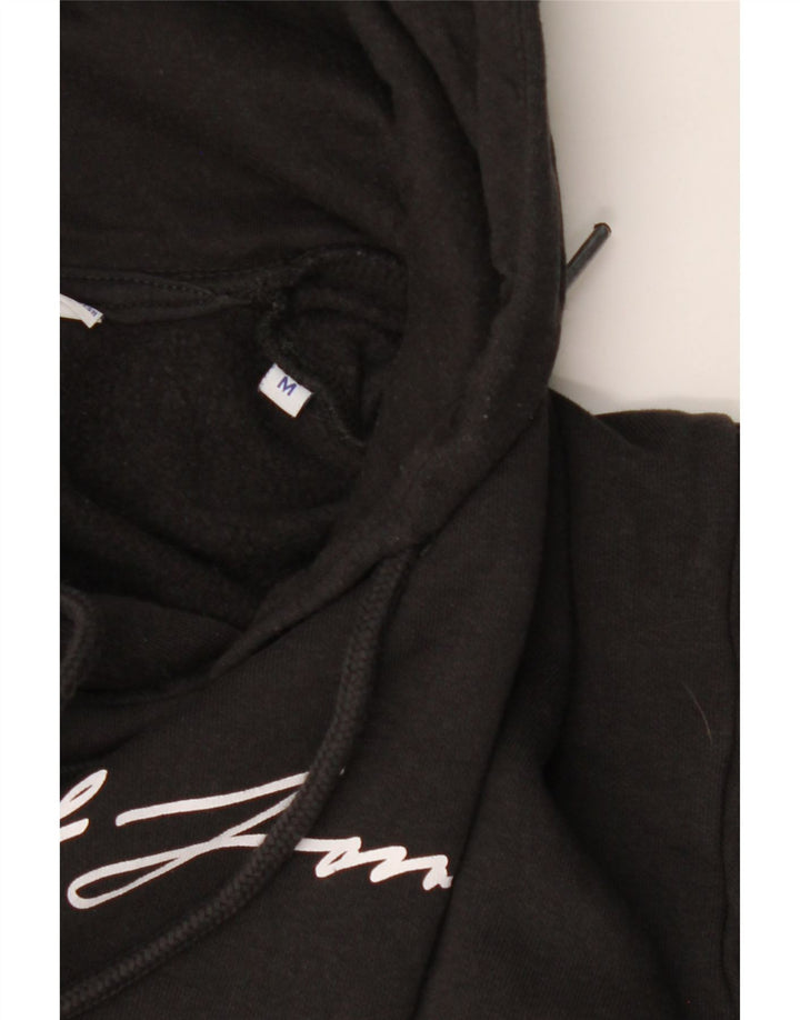JACK & JONES Mens Graphic Hoodie Jumper Medium Black Cotton Vintage Jack & Jones and Second-Hand Jack & Jones from Messina Hembry 