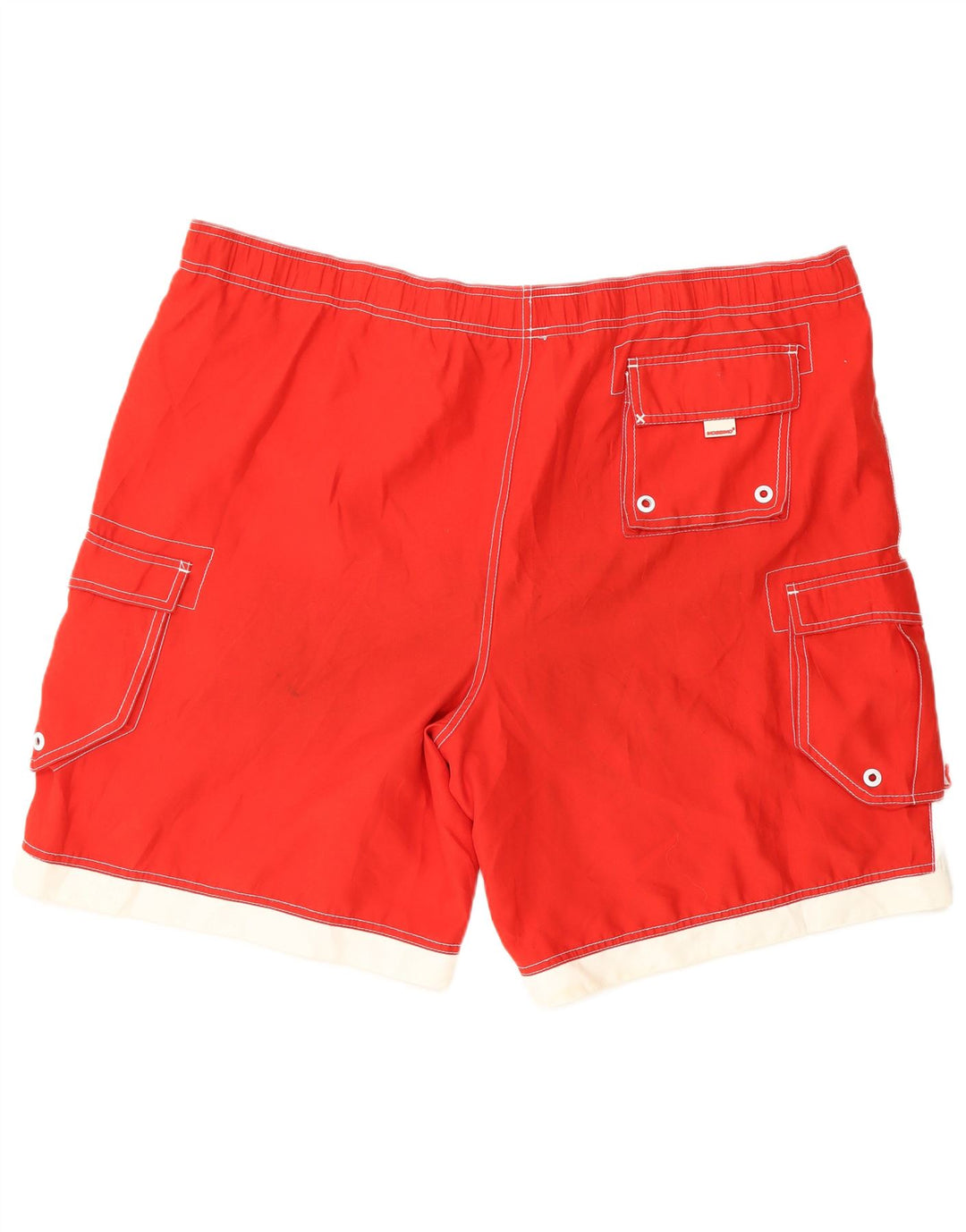 MOSSIMO Herren-Badeshorts XL, rotes Colourblock-Polyester