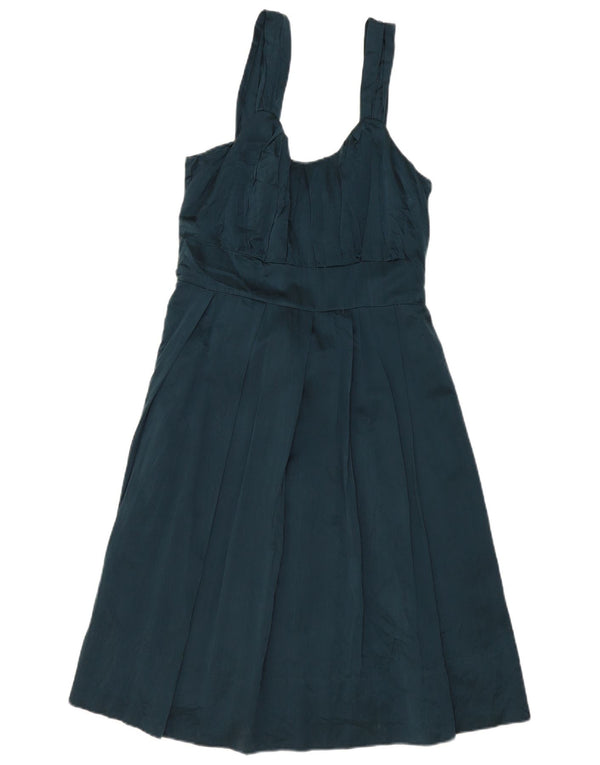 Jigsaw Ärmelloses Empire-Kleid für Damen, UK 12, mittelgrüne Seide